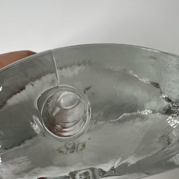 Living Quarters Half Moon Glass Bud Vase Taper Candle Pen Holder Book End Heavy - Picture 7 of 15